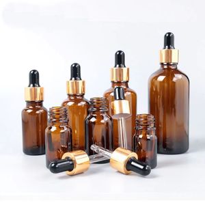 Flacon compte-gouttes en verre d'<span class=keywords><strong>huile</strong></span> <span class=keywords><strong>essentielle</strong></span> fabriqué en usine 5ml-100ml couleur de thé pour soins de la peau sérum crème pour le <span class=keywords><strong>visage</strong></span> Mascara gouttes pour les yeux - Product Image 6