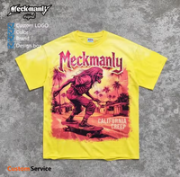 T-shirt à manches courtes pour homme, couleur personnalisée, col rond, coupe ample, décontracté, respirant, jersey de coton 230g, sérigraphie au dos
