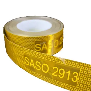 เทปสะท้อนแสง PET โลหะอลูมิเนียมรถบรรทุกเทปสะท้อนแสง SASO 2913
