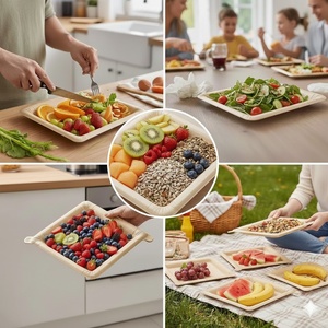 Piatti per Feste all'Aperto, Piatti Biodegradabili Monouso in PEEL PLATE, per Uso Alimentare, Antiaderenti e Impermeabili per Ristoranti - Product Image 4