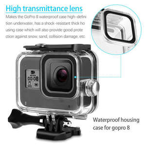 Boîtier étanche STY 60M pour <span class=keywords><strong>GoPro</strong></span> Hero 12 11 10 9 Black, coque de protection pour plongée sous-marine, <span class=keywords><strong>filtre</strong></span> de couleur <span class=keywords><strong>rouge</strong></span> et violet - Product Image 4