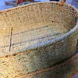 Nursery Essential Wicker Baby Moses Basket Seagrass Baby Changing Basket Diaper Changing Topper For Table