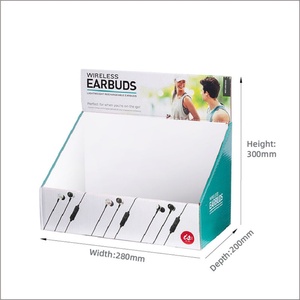 Custom Supermarket Counter Top Paper PDQ Corrugated Cardboard Display Tray Packaging <b>Box</b> for airpod - Product Image 2