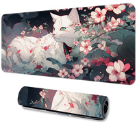 Grand tapis de souris à sublimation pour anime de jeu avec logo en caoutchouc écologique tapis de souris personnalisé blanc noir tapis de bureau blanc