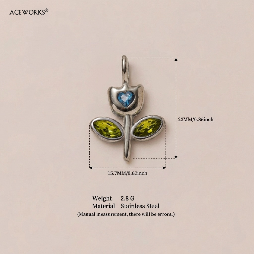 Blue Heart Tulip Charm