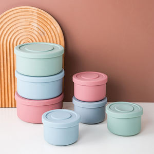 Round Design Portable Food Grade Silicone Lunch Box