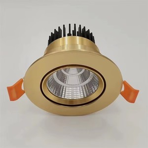 Foco empotrable <span class=keywords><strong>LED</strong></span> COB ajustable comercial de <span class=keywords><strong>30W</strong></span>, foco de techo redondo dorado, luz empotrada de techo, accesorio de luz descendente - Product Image 3