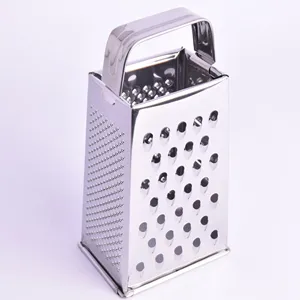 Professional Box Grater Stainless Steel 4 Sided Hand Vegetable Slicer Cheese Grater With Handle