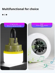 Водонепроницаемый перезаряжаемый светодиодный фонарь Портативный аварийный светодиодный свет с беспроводным динамиком кемпинговый свет - Product Image 6