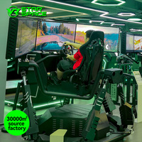 VR Star Space 3 Machine de jeu de course automobile à trois écrans Plate-forme de mouvement 6DOF Simulateur de course avec 47PCS Driving Gaems