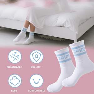 Women's Bridal Shower Wedding Knitted Crew Decorative <strong>Socks</strong> 'Something Blue' Bachelorette Party Favors Engagement Gift <strong>Bride</strong> - Product Image 5