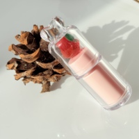 Tubos Vacíos para Brillo Labial de 4 ml con Diseño de Fresa, Pincel Grande, Logotipo Personalizado, Pared Gruesa, Envase con Tapa de Fruta, Gran Venta