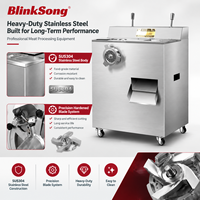 Machine à trancher et hacher la viande électrique à double usage BlinkSong, équipement de transformation alimentaire à haut rendement pour la restauration
