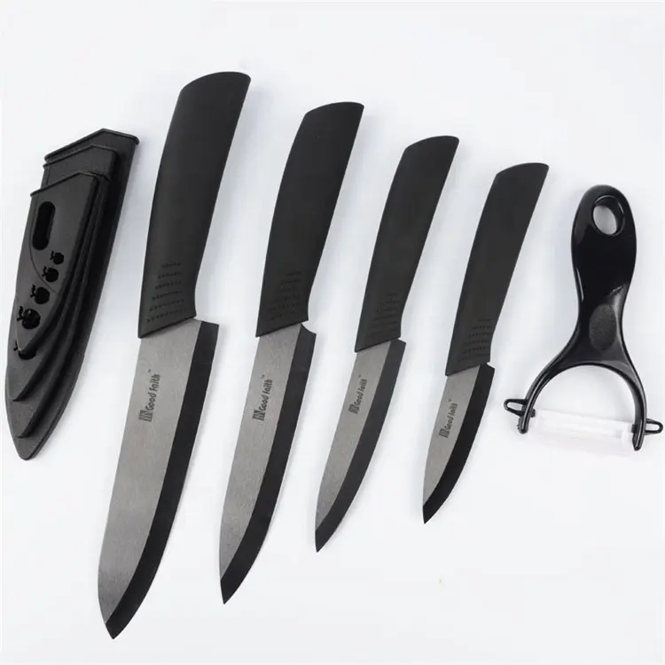 Black Blade Ceramic Paring Knife Chef Knife with Fruit Vegetable Peeler Knife Set