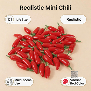 Petit piment artificiel réaliste à texture authentique pour la <span class=keywords><strong>photographie</strong></span> culinaire professionnelle et les accessoires de musée - Product Image 1