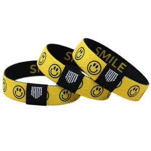 Custom Design LOGO High Quality Poly-elastic Wristband Color Manufacturers Polyester Cartoon Customized BANGLES Party Bands