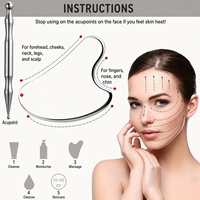 Ensemble d'outils de massage Gua Sha en acier inoxydable, planche de raclage pour le visage et le corps et kit de bâtonnets d'acupression pour les soins de la peau en spa et salon