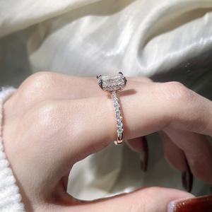 Tianyu Radiant Cut Moissanite Anillo de compromiso Joyería GRA Certificado 2ct 3ct Mossanite Chapado en oro Plata 925 Anillos para mujeres - Product Image 6