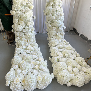 Ifg 8ft dài geogious đám cưới Bảng trang trí Trắng Rose <span class=keywords><strong>Hydrangea</strong></span> hoa RUNNERS - Product Image 6