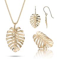 Collier pendentif plante Monstera, bijoux hawaïens, plante native d'Hawaï, vie marine, Maui, bijoux tribaux polynésiens