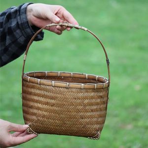<b>Bamboo</b> Woven Storage Baskets Rectangle Handmade For Kitchen Food <b>Container</b> Neatening - Product Image 3