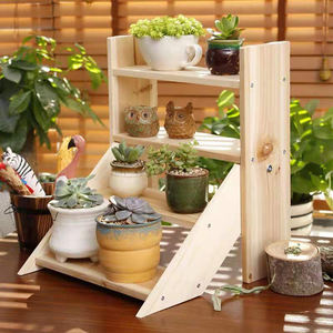 Échelle à 4 niveaux étagère de jardin pour grand Pot de fleur présentoir de fleurs en bambou support de fleurs intérieur extérieur - Product Image 1