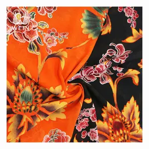 WI-A08-98145 helle Farbe bedruckte Stoffe Polyester Textilien mit Sommer Blumenmuster in starken Farben Perle Chiffon Stoffe