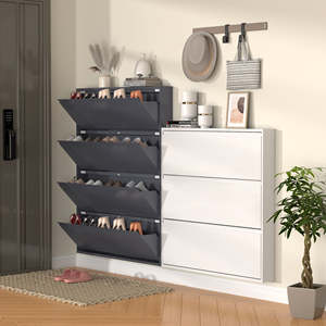 Mueble Zapatero Metálico Ultra Delgado de 12.2CM para Montar en la Pared, Organizador de Zapatos para un Recibidor Ordenado, Venta al por Mayor - Product Image 1