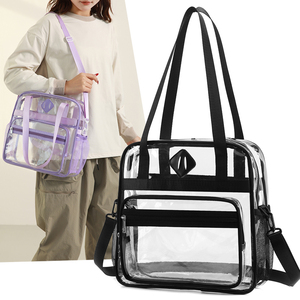 Clear Tote <b>Bag</b> With Zipper Adjustable Crossbody Strap For Concert Travel School Use - Product Image 2