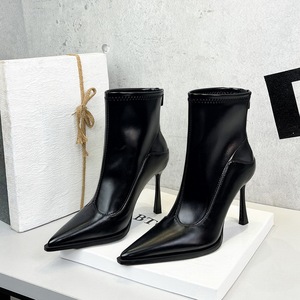 Zapatos elegantes para fiestas, estilo charol - tacones de aguja negros con punta en pico y sandalias para mujer - Product Image 6