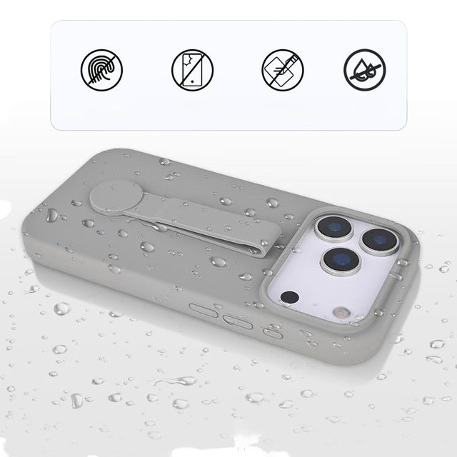 Business Soft Silicone Shockproof Waterproof Mobile Phone Case Cover with 360 Rotating Strap Wristband for 17 Pro Max