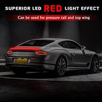 Fibre de carbone voiture Auto queue aile lèvres 130cm 12V Led feux d'avertissement bande de garniture clignotant arrière toit séparateur voiture décoration lumière