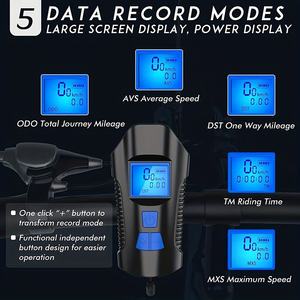 Lumière de vélo rechargeable étanche <span class=keywords><strong>BrightStar</strong></span>-Améliorez votre conduite avec compteur de vitesse et odomètre intégrés pour la lumière de photographie - Product Image 3