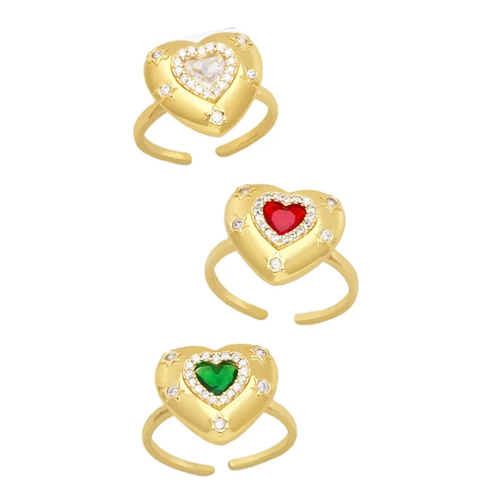 WKT-MVR042 High Quality Heart Shaped Ring For Women In Europe And America Fashionable Personality Open Index Finger Ring