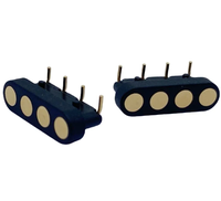 Connecteur magnétique Pogopin 4 broches écologique à montage latéral coudé à 90 degrés pour montres connectées et étuis de chargement d'écouteurs