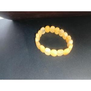 Gemstone Stones Quartzite 16mm Faceted Wide Beads Crystal Stretch Bangle 7.5 Inch handmade bulk product - Product Image 4