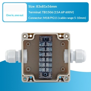83x81x56mm <b>Waterproof</b> Junction <b>Box</b> One-in-one-out 15A Terminal Block PG11 Cable Gland Enclosure Terminal <b>box</b> - Product Image 2