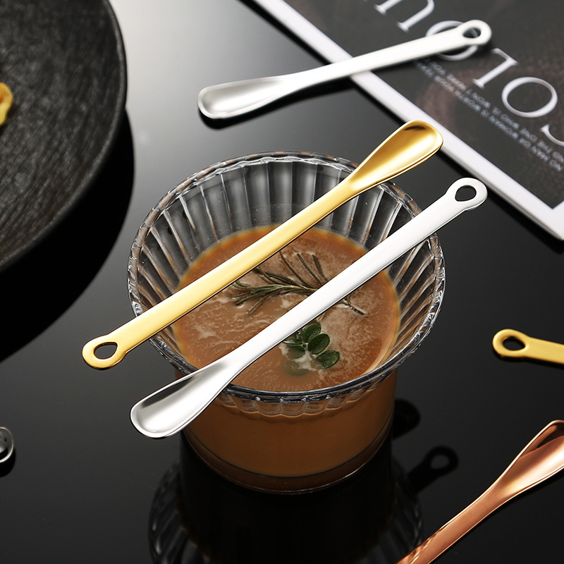 Modern 18/10 Stainless Steel Mirror Finish Gold Plated Coffee Spoon Long Handle 5ml Capacity Dishwasher Safe Eco-Friendly · image 2