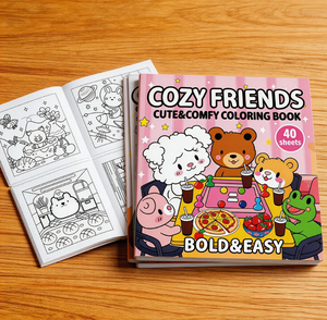 Set di Libri da Colorare 'Amici Accoglienti' per Bambini, Adulti e Adolescenti - Personaggi Animali Super Carini, Disegni Facili, Carta Patinata, Copertina Morbida, Perfetto - Product Image 1