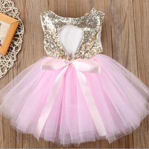 Di <span class=keywords><strong>natale</strong></span> paillette posteriore del cuore di alta qualità vestito da usura del partito <span class=keywords><strong>per</strong></span> le ragazze dei bambini - Product Image 4