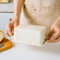 Boîte à beurre avec couvercle en céramique, récipient portable pour beurre et fromage, boîte de rangement pour la conservation des aliments dans la cuisine