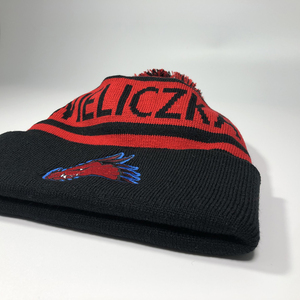 Odm 100% Acrylic Dệt Kim Pom Pom Cap Cho Nam Giới Tùy Chỉnh Thêu Vá Màu Đỏ Đen Mùa Đông Beanies Windproof Hộp Sọ Ấm <span class=keywords><strong>Bobble</strong></span> Mũ - Product Image 4