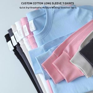 Custom Sublimation Unisex Ribbed Neck Dropped Shoulder Long T-Shirt 230Gsm 100% Cotton Full Sleeve Blank Tshirts for Men - Product Image 3