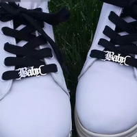 Haute qualité personnalisé personnalisé bricolage nom anglais logo titane acier chaussure boucle chaussure accessoires décoration
