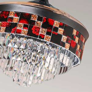 Y112 Ventilateur de lustre en cristal avec 42 pouces avec ventilateurs de plafond télécommandés avec lustres en cristal - Product Image 5