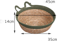 Fournitures pour animaux de compagnie : Lit pour chat en roseau tressé toutes saisons, Maison pour chien et chat, Respirant, Imperméable, Écologique, Portable, Utilisation intérieure et extérieure, Boîte à mémoire de forme