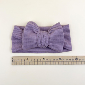 Bandeau en tricot gaufré pour bébé, personnalisé, en coton blanc uni, avec grands nœuds pour filles, accessoires pour cheveux, bandeaux pour bébé - Product Image 6