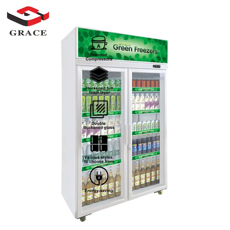 Grace supermercato commerciale 330L frigo con congelatore a cassapanca a porta singola