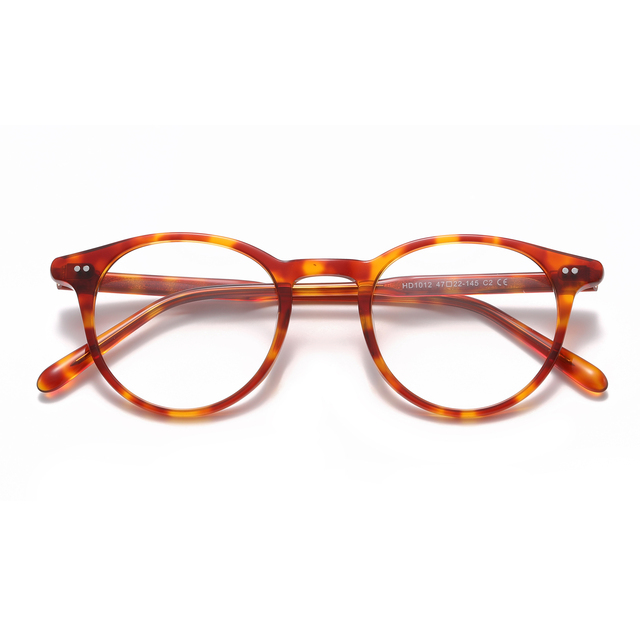 Vintage Tortoise Shell Round Acetate Optical Eyeglass Frames Retro Fashion Prescription Eyewear Frames Wholesale China