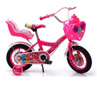 Vélo pour filles princesses, panier en forme de cœur et siège arrière mignons, vélo pour enfants à motifs de dessins animés pour petite fille